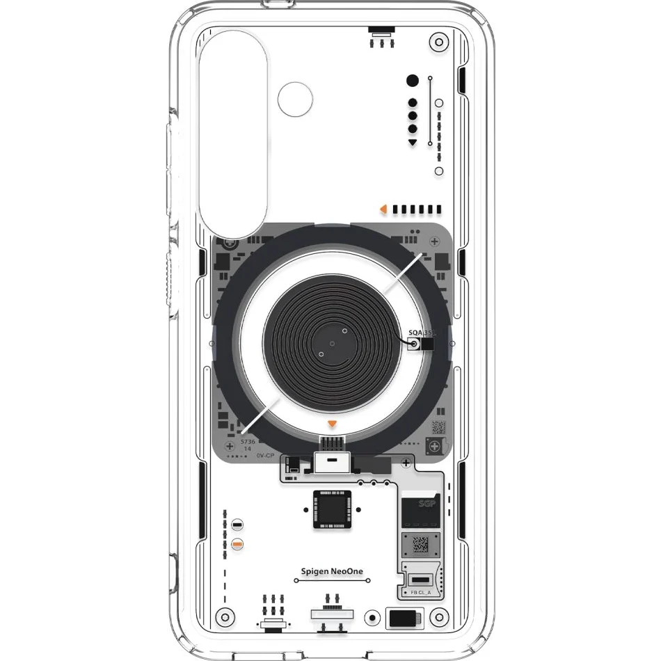 Handyhülle für Galaxy S25, Spigen Ultra Hybrid Mag mit MagSafe, Transparent-Gemustert (Neo One) - Image 5