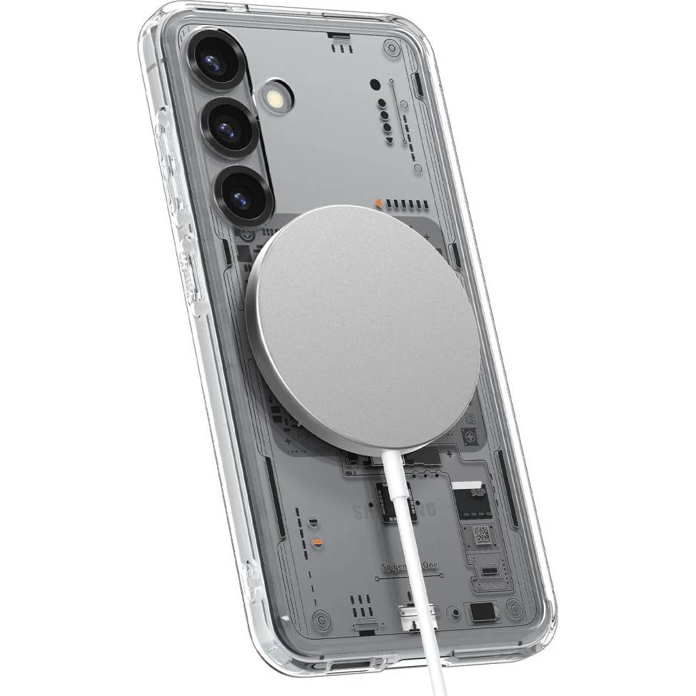 Handyhülle für Galaxy S25, Spigen Ultra Hybrid Mag mit MagSafe, Transparent-Gemustert (Neo One) - Image 9