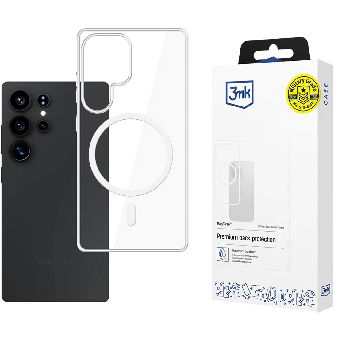Handyhülle für Galaxy S25 Ultra, 3mk MagCase, Transparent und Weiß - Image 3