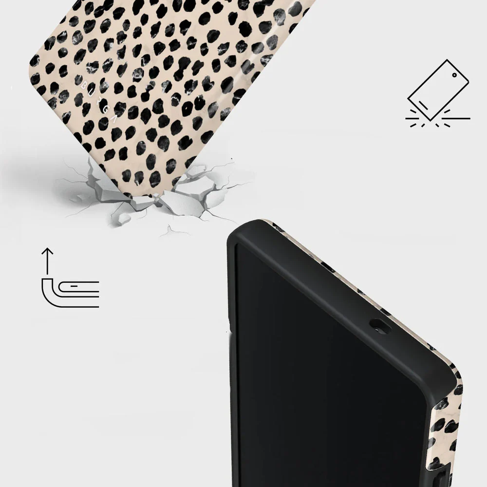 Handyhülle für Galaxy S25 Ultra, Burga Almond Latte Tough, Beige mit schwarzen Punkten - Image 4