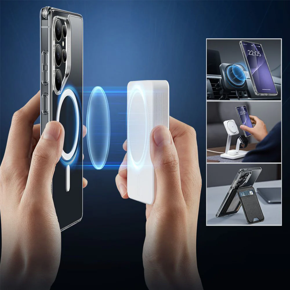 Handyhülle für Galaxy S25 Ultra für MagSafe, ESR Classic Hybrid Halolock, Transparent-Weiß - Image 4