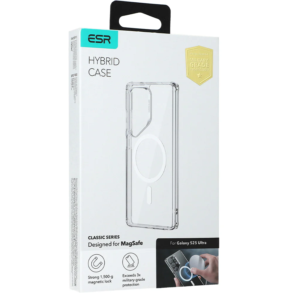 Handyhülle für Galaxy S25 Ultra für MagSafe, ESR Classic Hybrid Halolock, Transparent-Weiß - Image 6