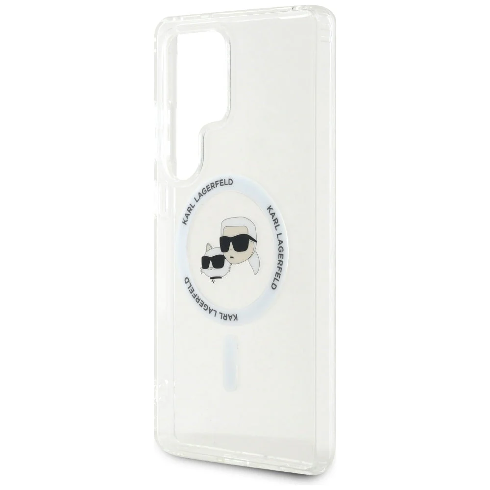 Handyhülle für Galaxy S25 Ultra, Karl Lagerfeld Button Karl&Choupette Heads mit MagSafe, Transluzent mit Weiß - Image 7
