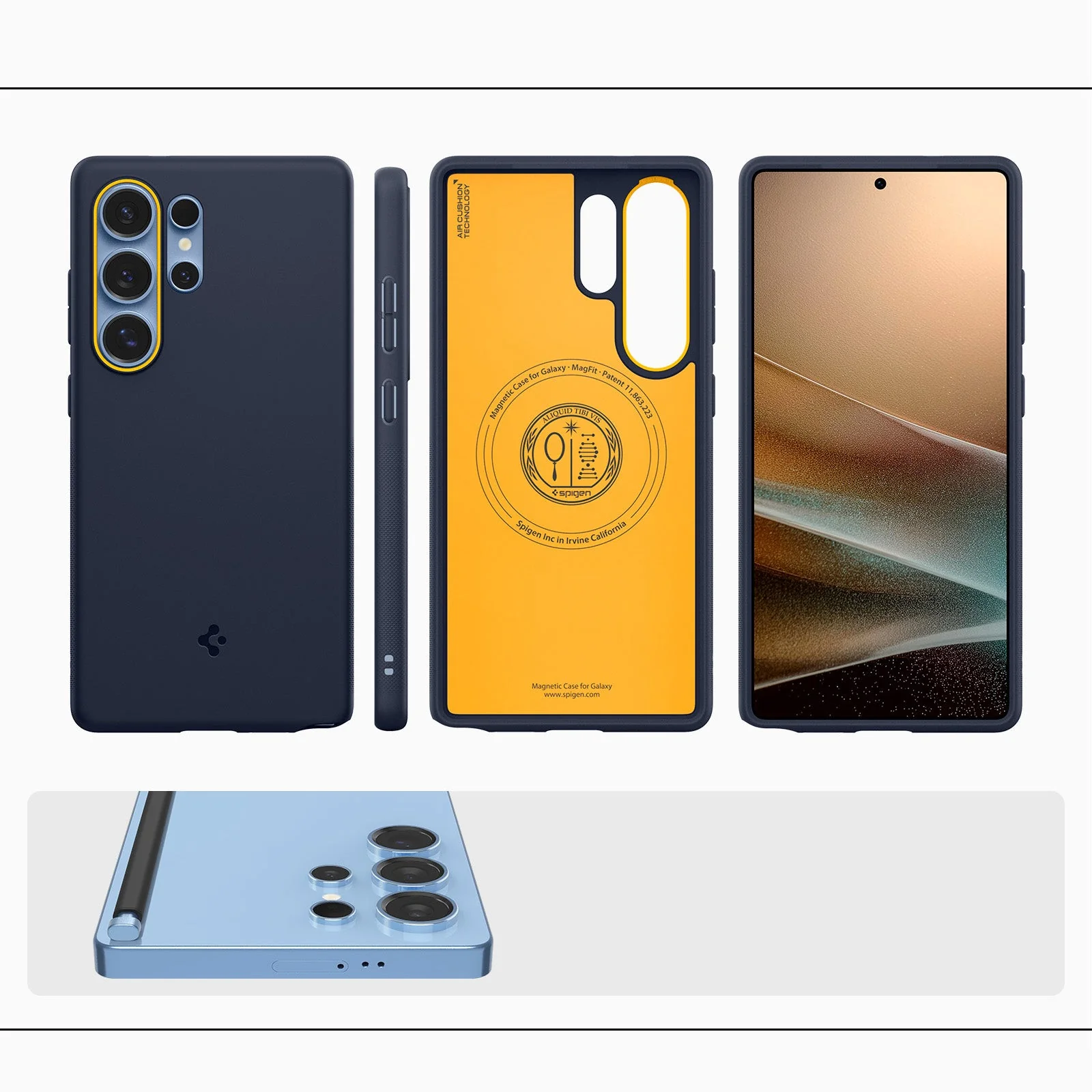 Handyhülle für Galaxy S25 Ultra, Spigen Nano Pop Mag mit MagSafe, Dunkelblau und Gelb - Image 17