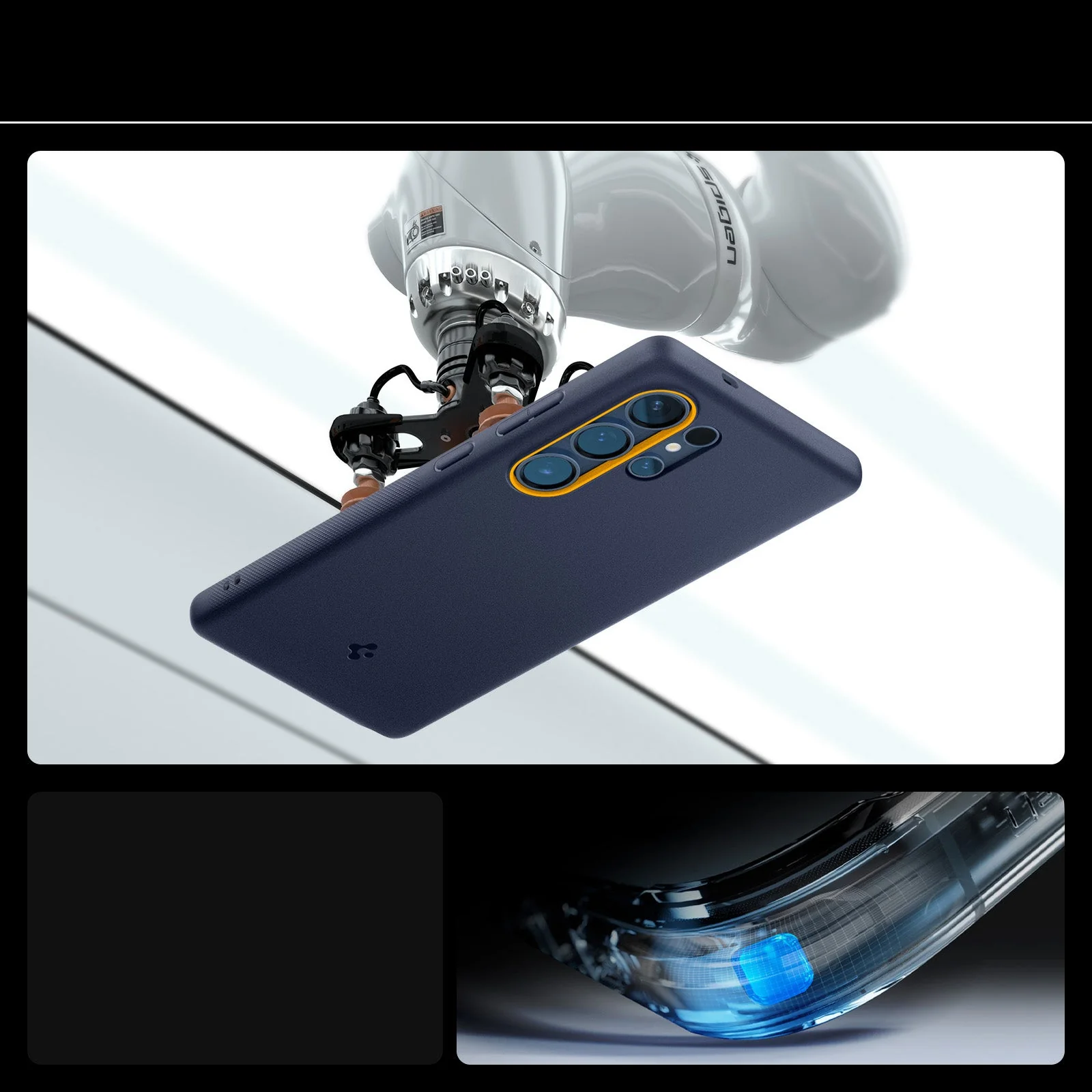 Handyhülle für Galaxy S25 Ultra, Spigen Nano Pop Mag mit MagSafe, Dunkelblau und Gelb - Image 6