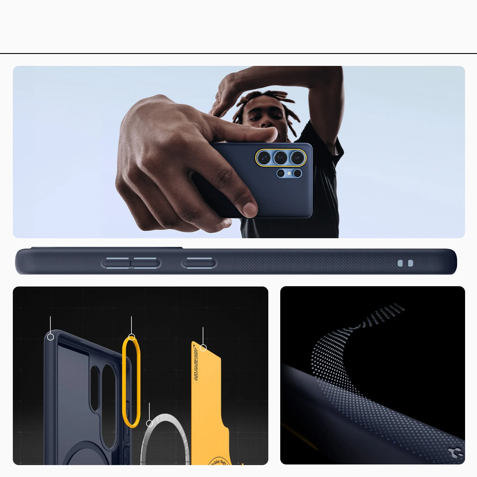 Handyhülle für Galaxy S25 Ultra, Spigen Nano Pop Mag mit MagSafe, Dunkelblau und Gelb - Image 7