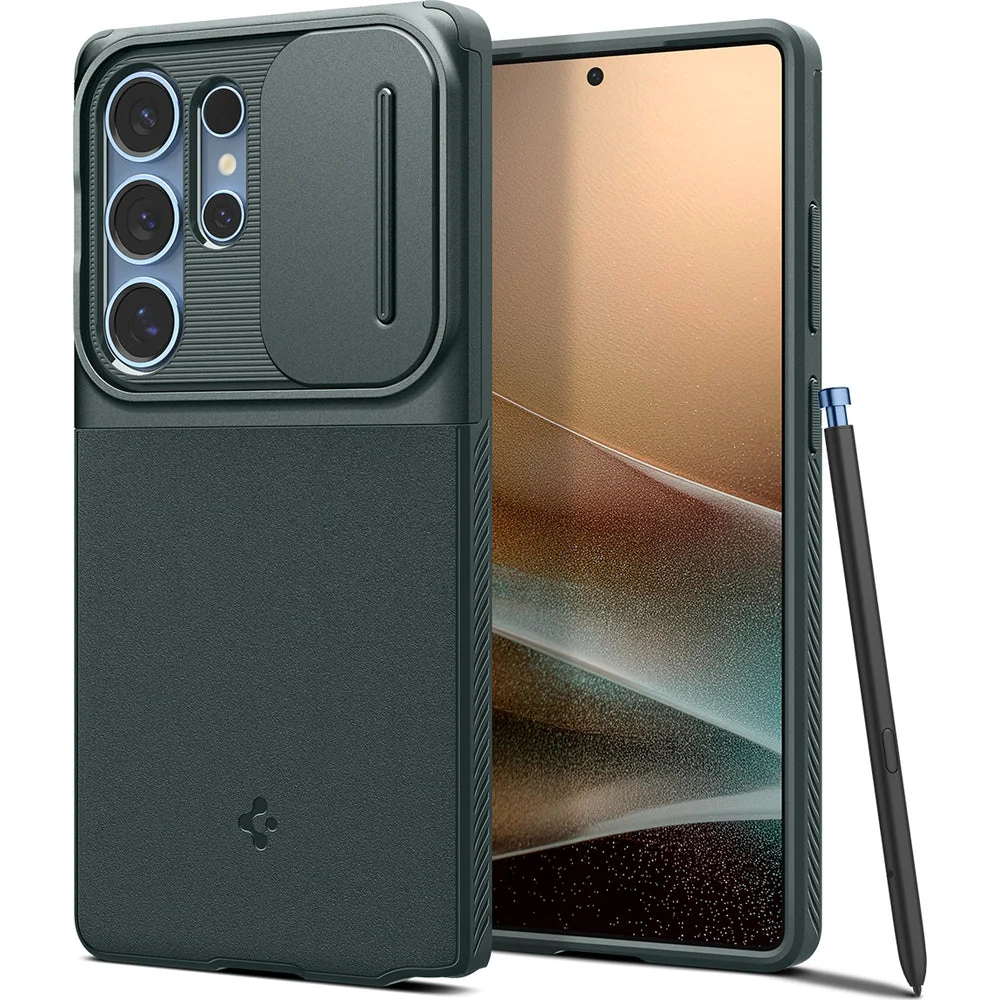 Handyhülle für Galaxy S25 Ultra, Spigen Optik Armor, Grün - Image 4