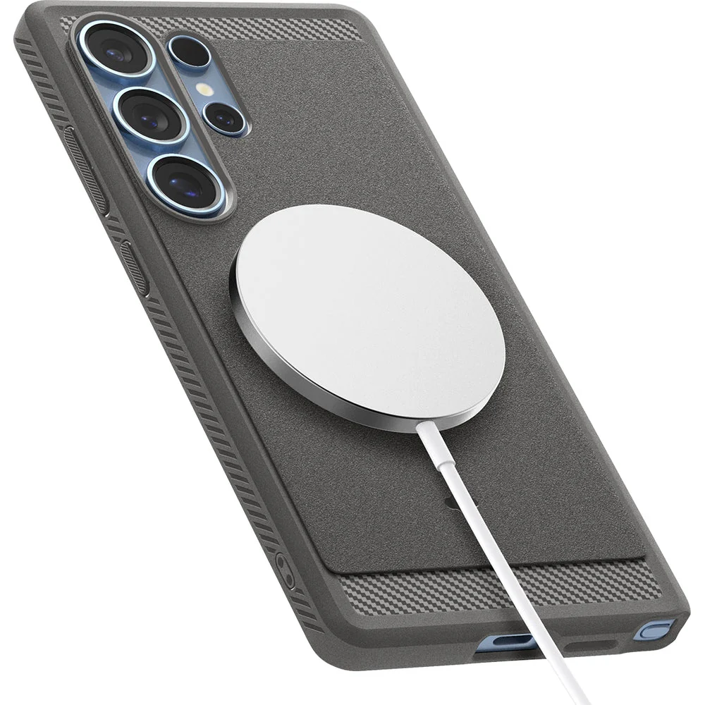 Handyhülle für Galaxy S25 Ultra, Spigen Rugged Armor Mag mit MagSafe, Grau - Image 7