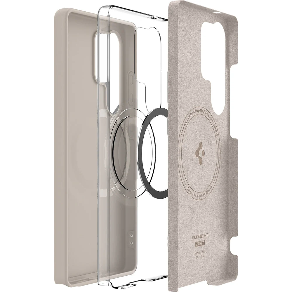 Handyhülle für Galaxy S25 Ultra, Spigen Silicone Fit Mag mit MagSafe, Beige - Image 12