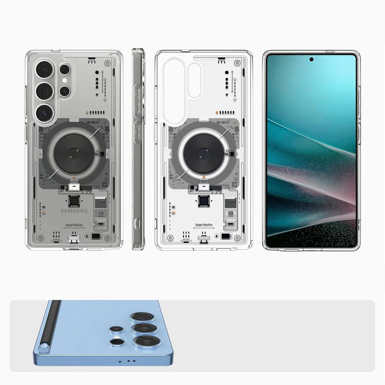 Handyhülle für Galaxy S25 Ultra, Spigen Ultra Hybrid Mag mit MagSafe, Transparent-Gemustert (Neo One) - Image 20