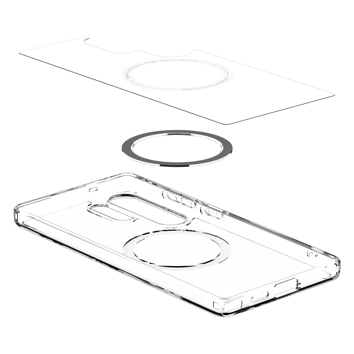 Handyhülle für Galaxy S25 Ultra, Spigen Ultra Hybrid Mag mit MagSafe, Transparent-Weiß - Image 10