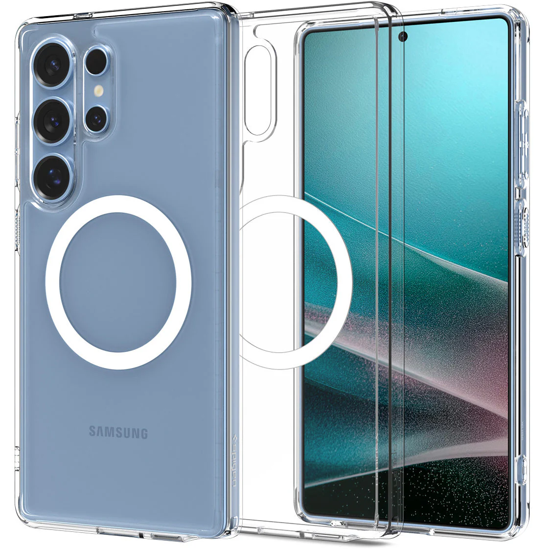 Handyhülle für Galaxy S25 Ultra, Spigen Ultra Hybrid Mag mit MagSafe, Transparent-Weiß - Image 11