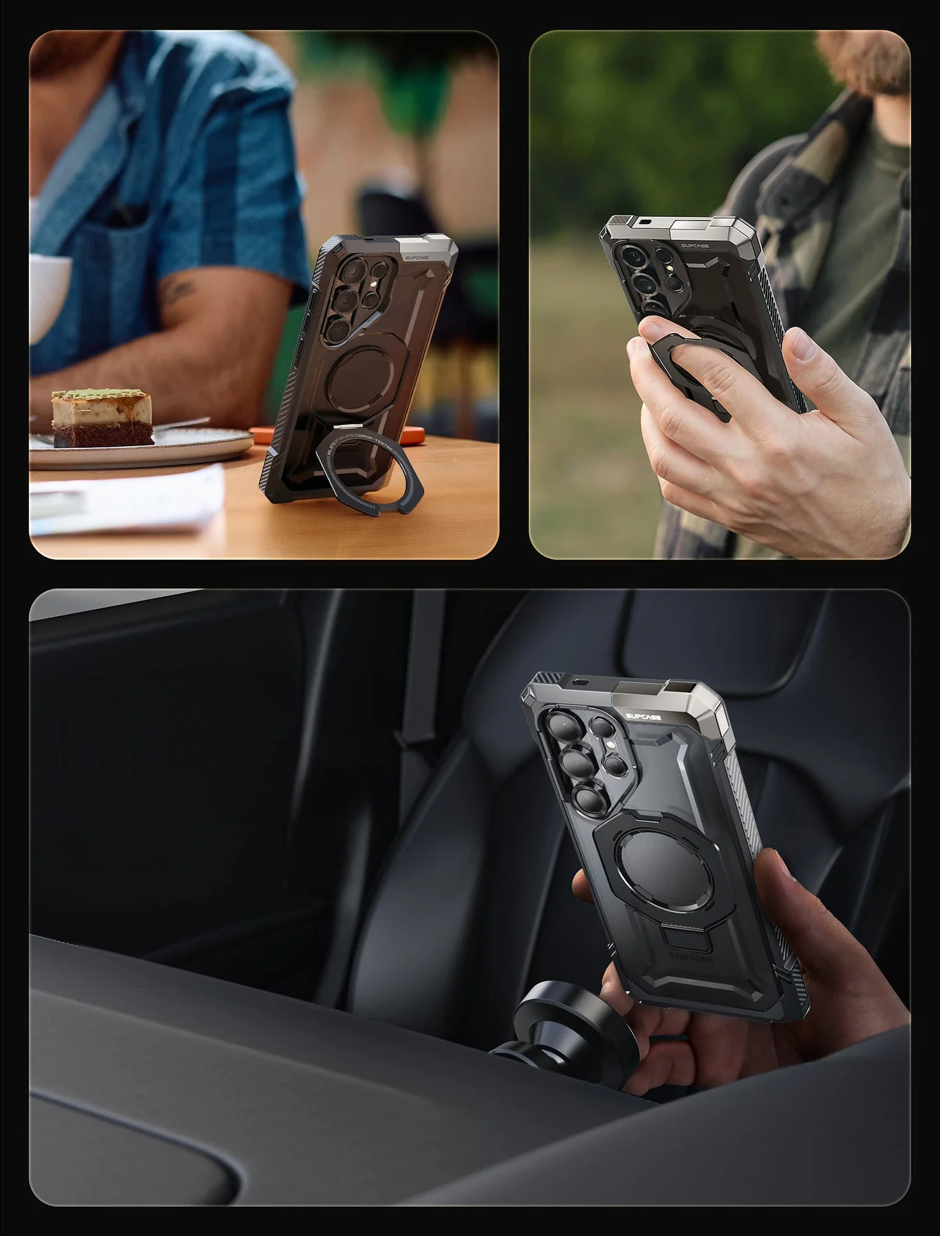 Handyhülle für Galaxy S25 Ultra, Supcase UB Grip Mag mit MagSafe, Schwarz-Transparent - Image 11