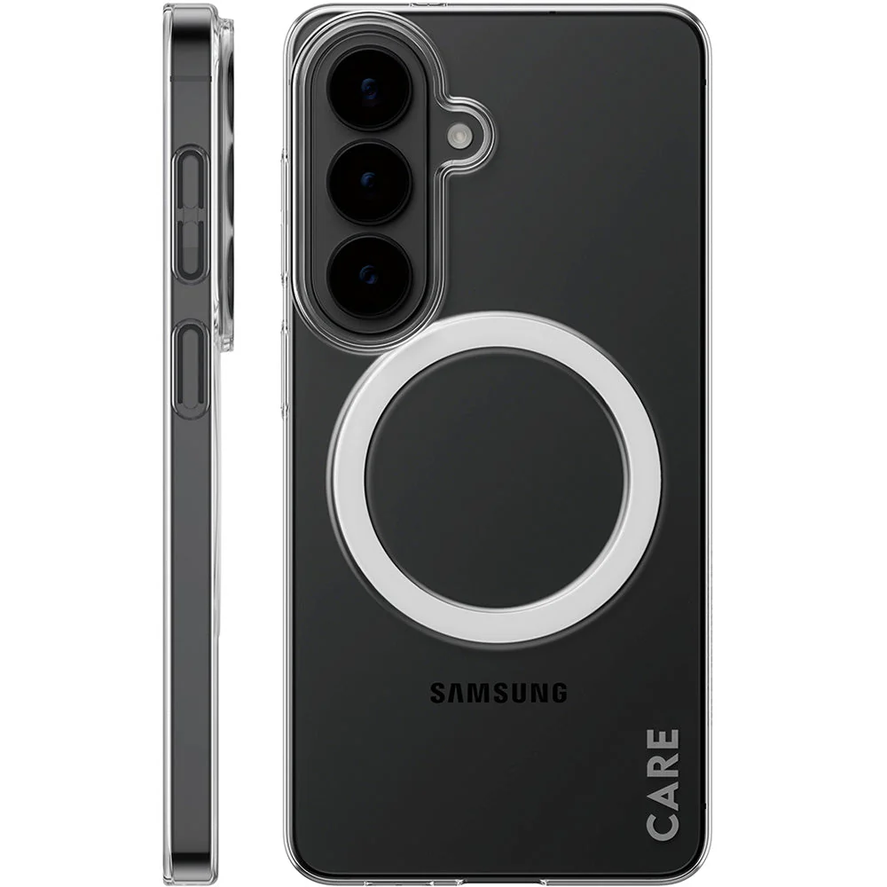 Handyhülle für Galaxy S26, CARE by PanzerGlass SL1M mit MagSafe, Transparent und Weiß - Image 3