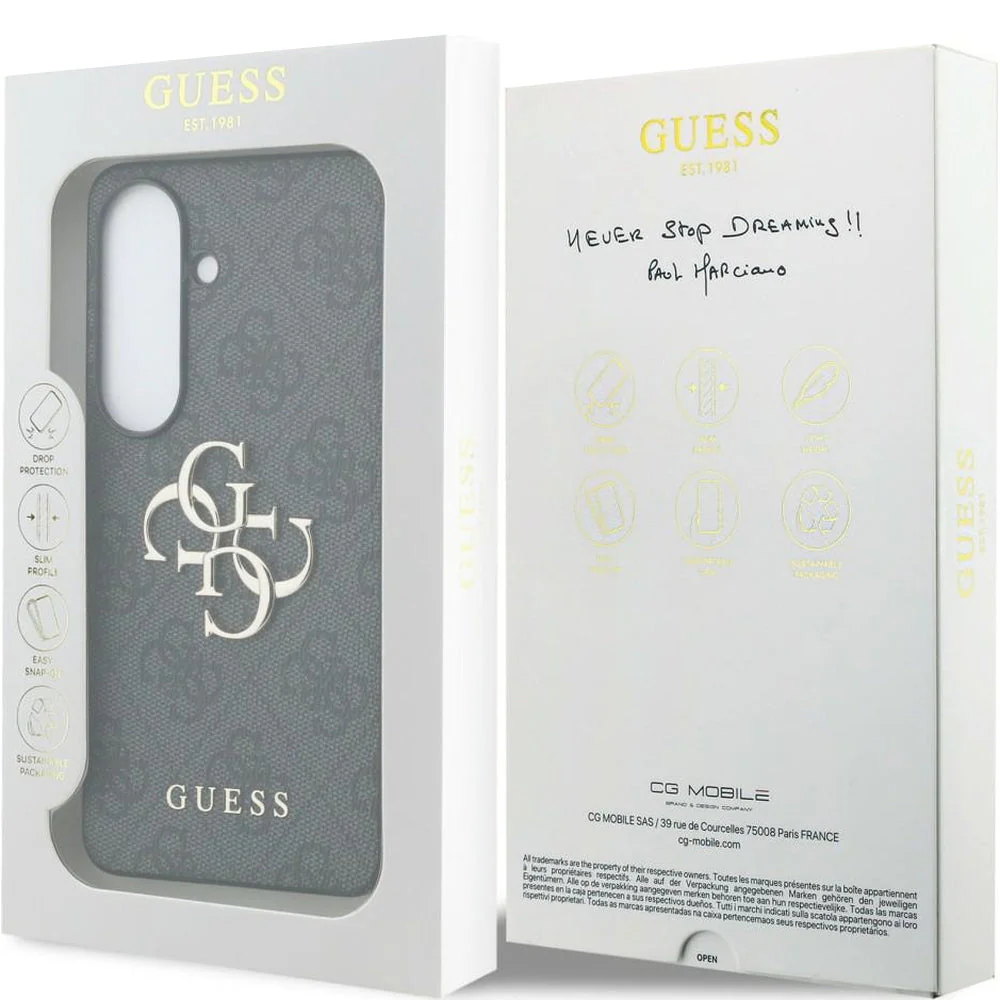 Handyhülle für Galaxy S26, Guess Hardcase Leather, Schwarz mit Big Logo Guess - Image 8
