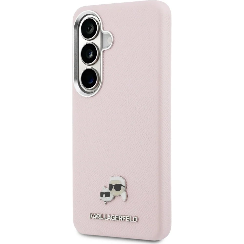 Handyhülle für Galaxy S26, Karl Lagerfeld Saffiano Full Wrapped MagSafe, Rosa mit Karl Lagerfeld und seiner Katze Choupette - Image 2