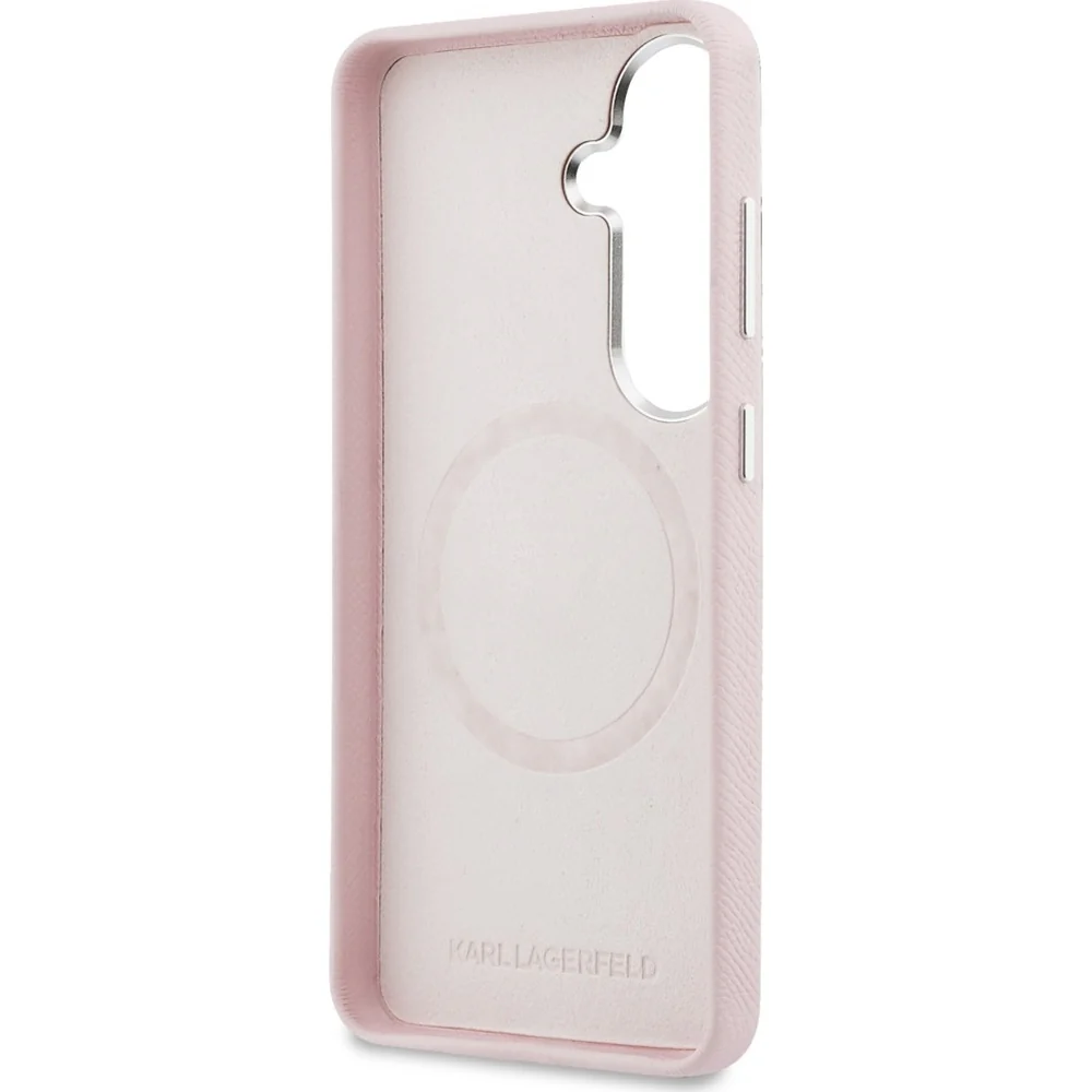 Handyhülle für Galaxy S26, Karl Lagerfeld Saffiano Full Wrapped MagSafe, Rosa mit Karl Lagerfeld und seiner Katze Choupette - Image 7