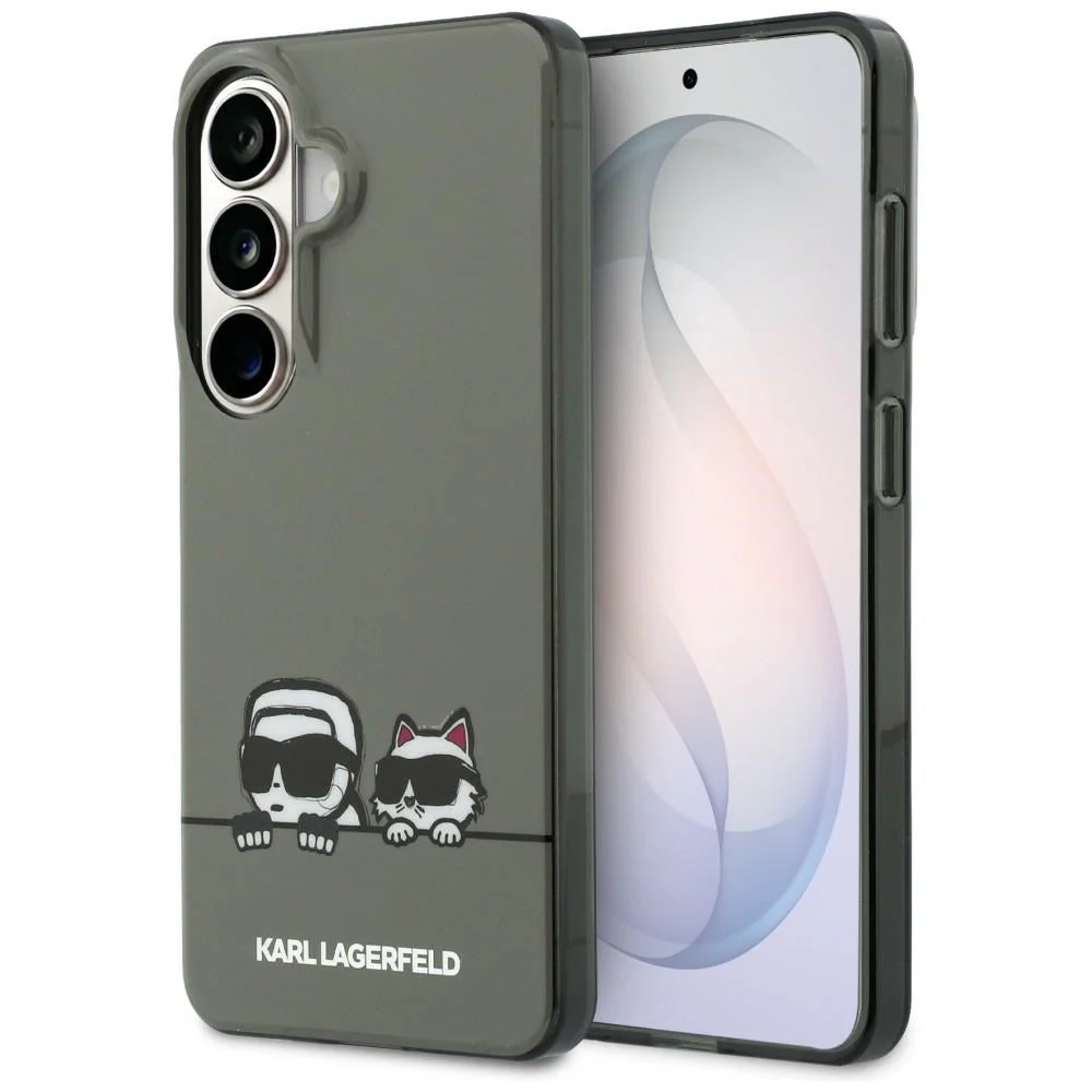 Handyhülle für Galaxy S26, Karl Lagerfeld IML Print MagSafe, Rauchig mit Karl Lagerfeld und seiner Katze Choupette