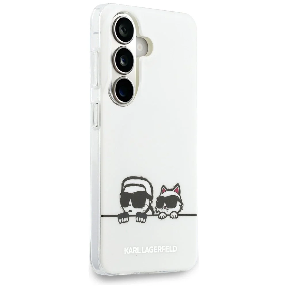 Handyhülle für Galaxy S26, Karl Lagerfeld IML Print MagSafe, Weiß mit Karl Lagerfeld und seiner Katze Choupette - Image 3
