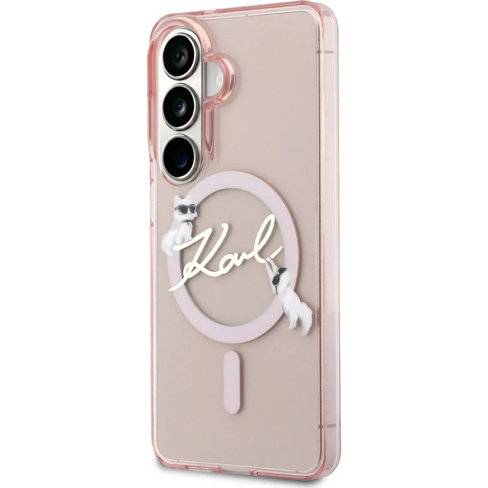 Handyhülle für Galaxy S26, Karl Lagerfeld IML Print MagSafe, Transparent pink mit Choupette - Image 2