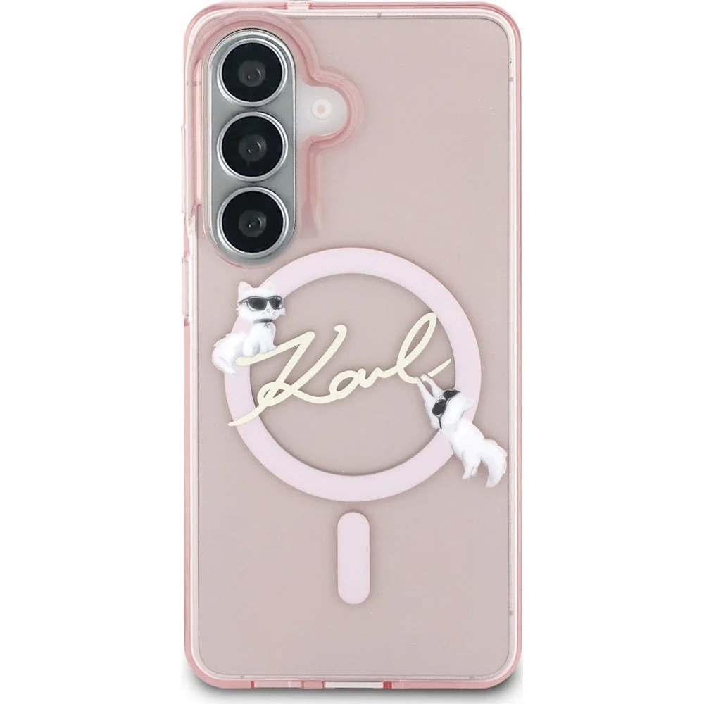 Handyhülle für Galaxy S26, Karl Lagerfeld IML Print MagSafe, Transparent pink mit Choupette - Image 3