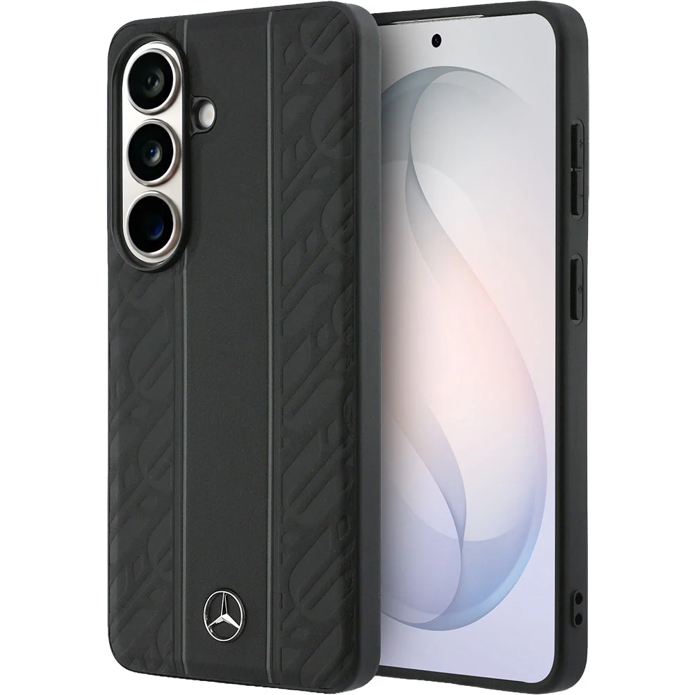 Handyhülle für Galaxy S26, Mercedes-Benz Leather Laurel Leaves Stripes mit MagSafe, Schwarz