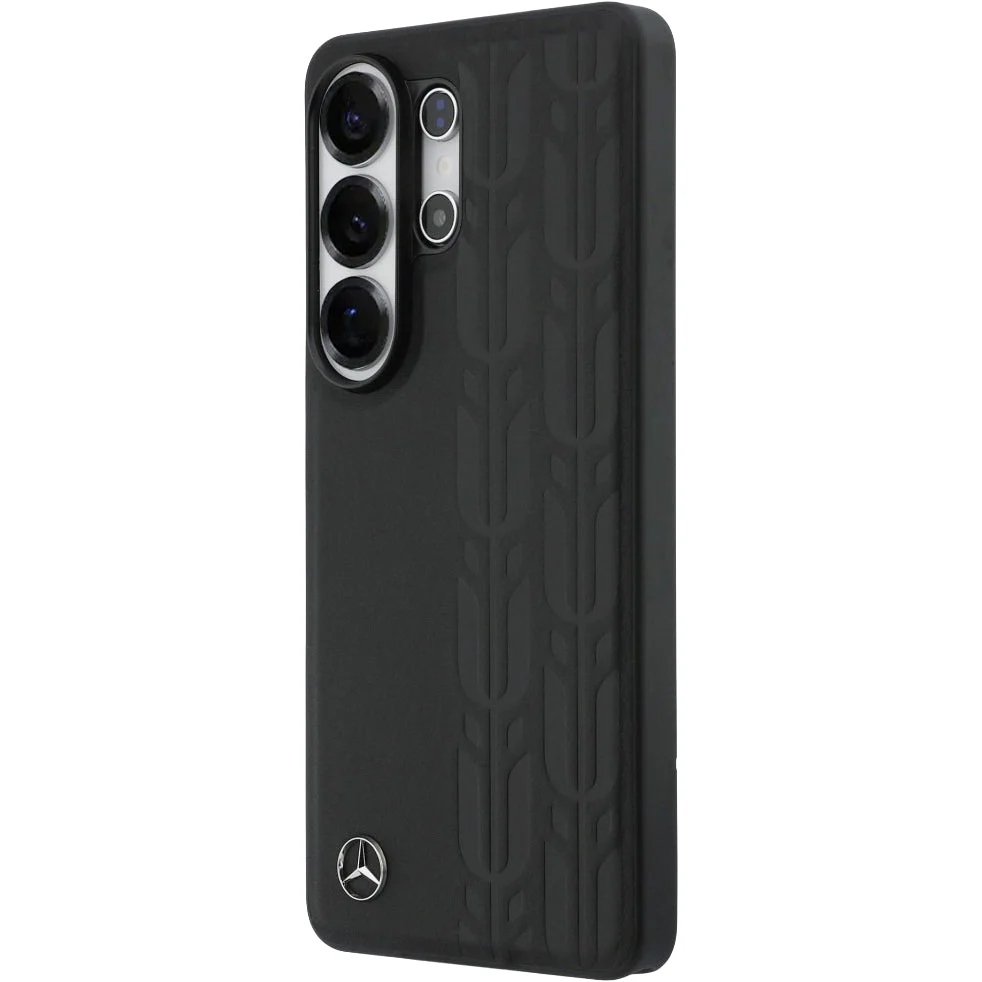 Handyhülle für Galaxy S26, Mercedes-Benz Leather Laurel Leaves Stripes mit MagSafe, Schwarz mit sportlich-elegantem Muster - Image 3