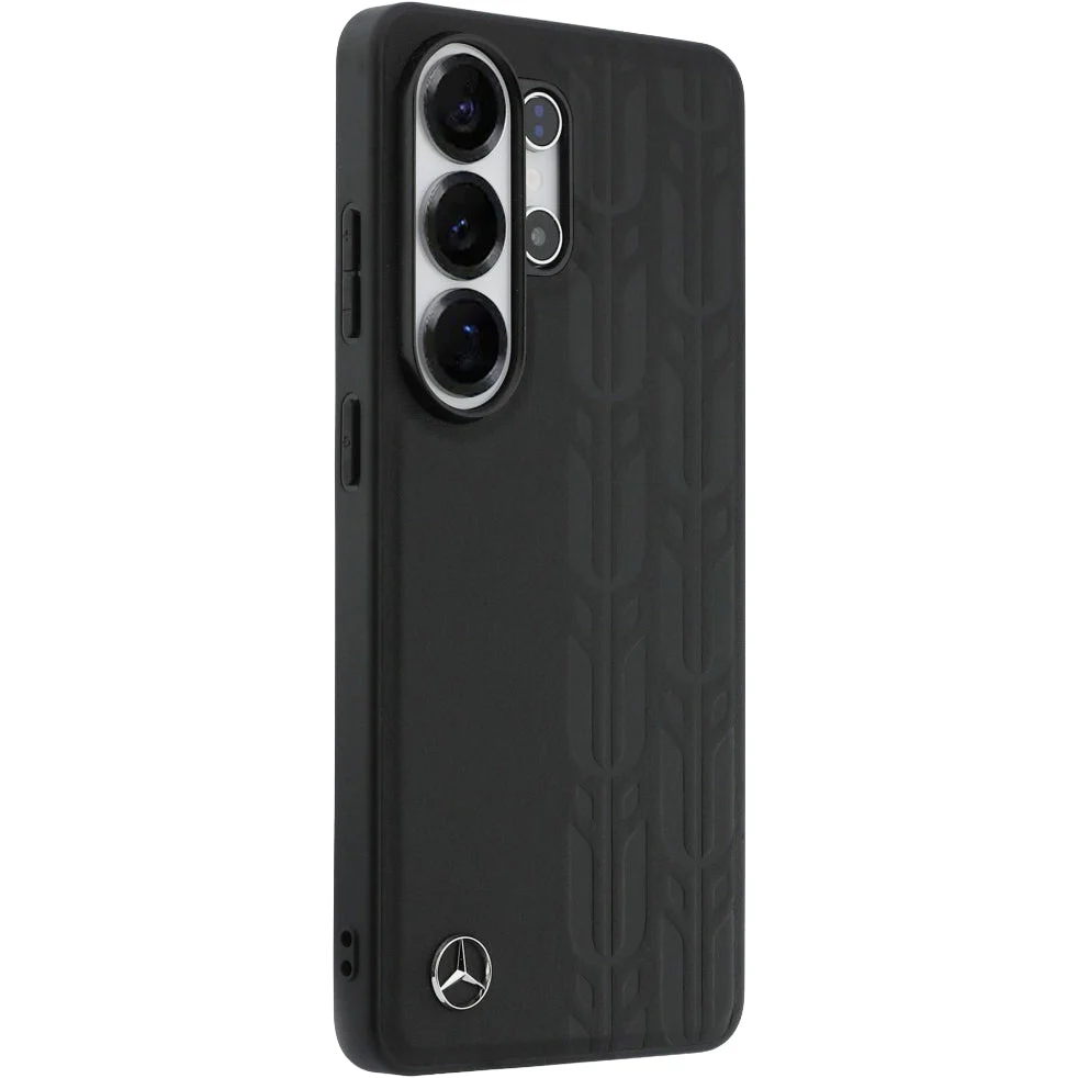 Handyhülle für Galaxy S26, Mercedes-Benz Leather Laurel Leaves Stripes mit MagSafe, Schwarz mit sportlich-elegantem Muster - Image 4