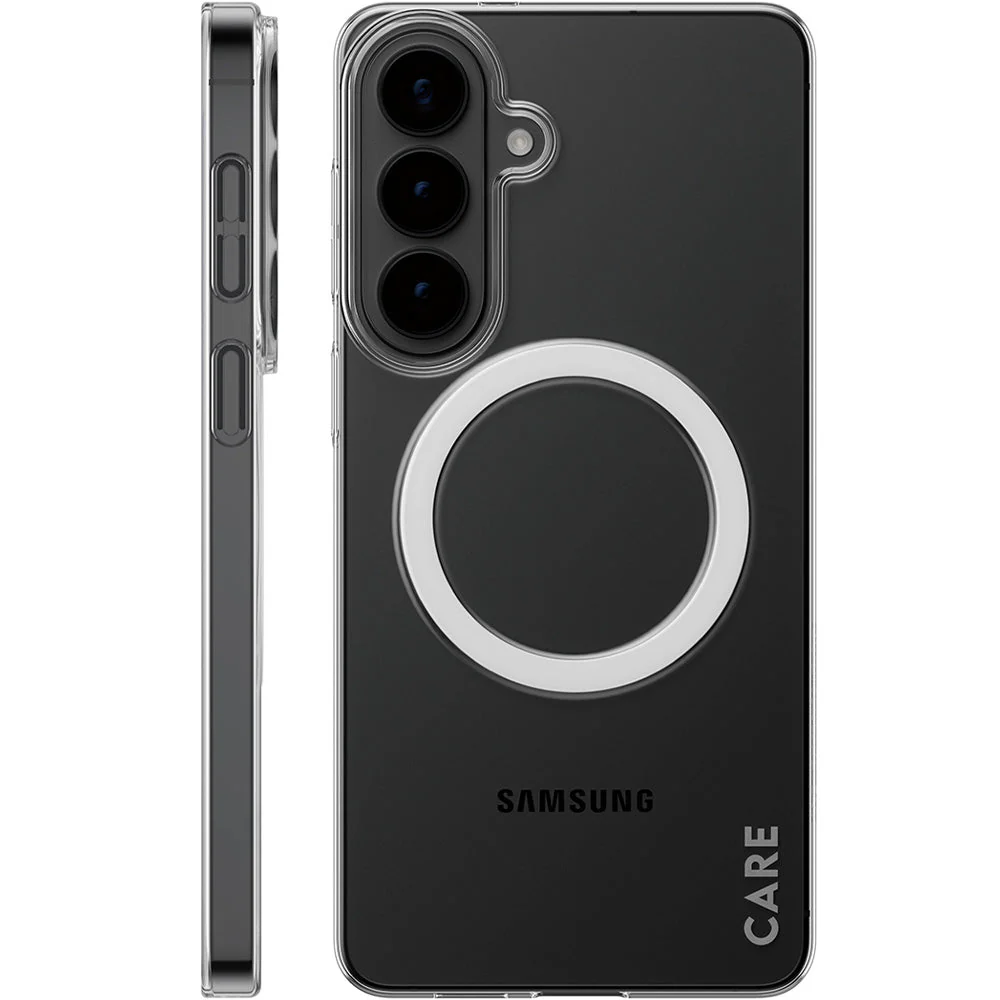 Handyhülle für Galaxy S26 Plus, CARE by PanzerGlass SL1M mit MagSafe, Transparent und Weiß - Image 3
