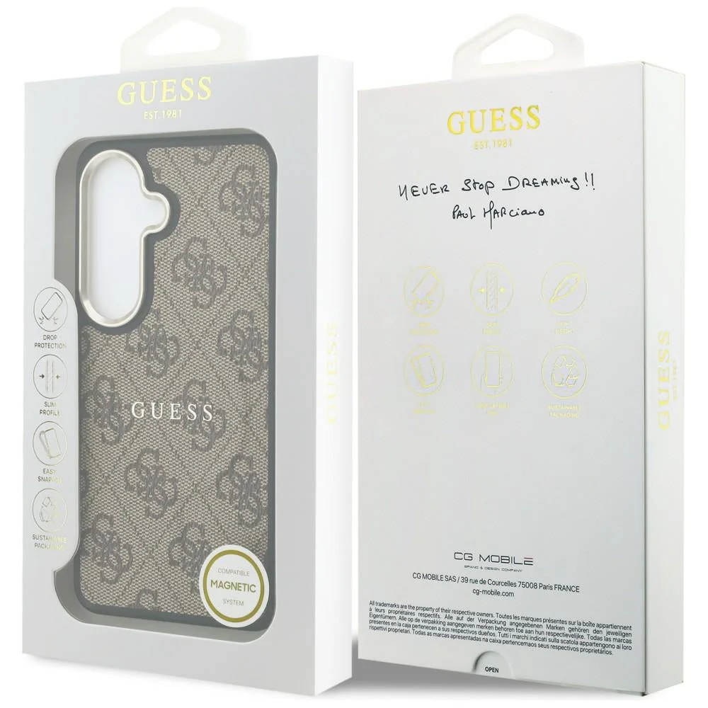 Handyhülle für Galaxy S26 Plus, Guess Hardcase Leather Logo MagSafe, Braun mit Classic Logo Guess - Image 8