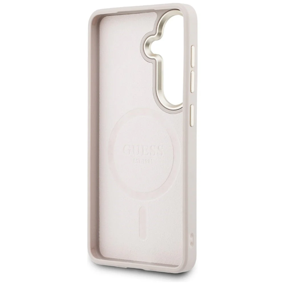 Handyhülle für Galaxy S26 Plus, Guess Hardcase Leather Logo MagSafe, Rosa mit Classic Logo Guess - Image 7
