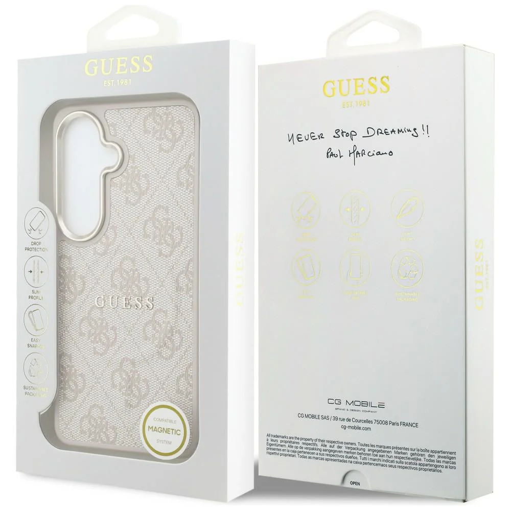 Handyhülle für Galaxy S26 Plus, Guess Hardcase Leather Logo MagSafe, Rosa mit Classic Logo Guess - Image 8