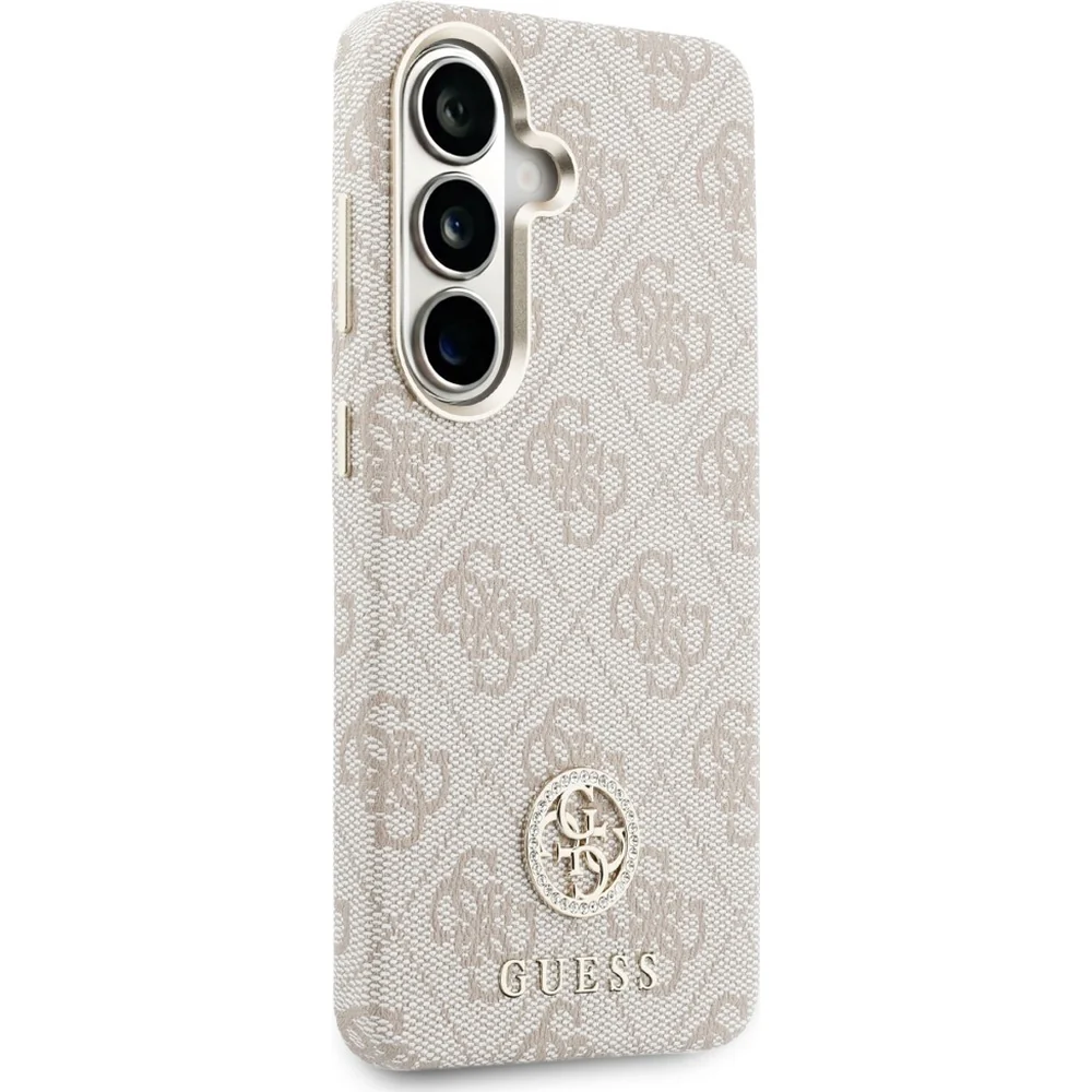 Handyhülle für Galaxy S26 Plus, Guess Saffiano Logo MagSafe, Rosa mit Muster Rhinestone Round - Image 4