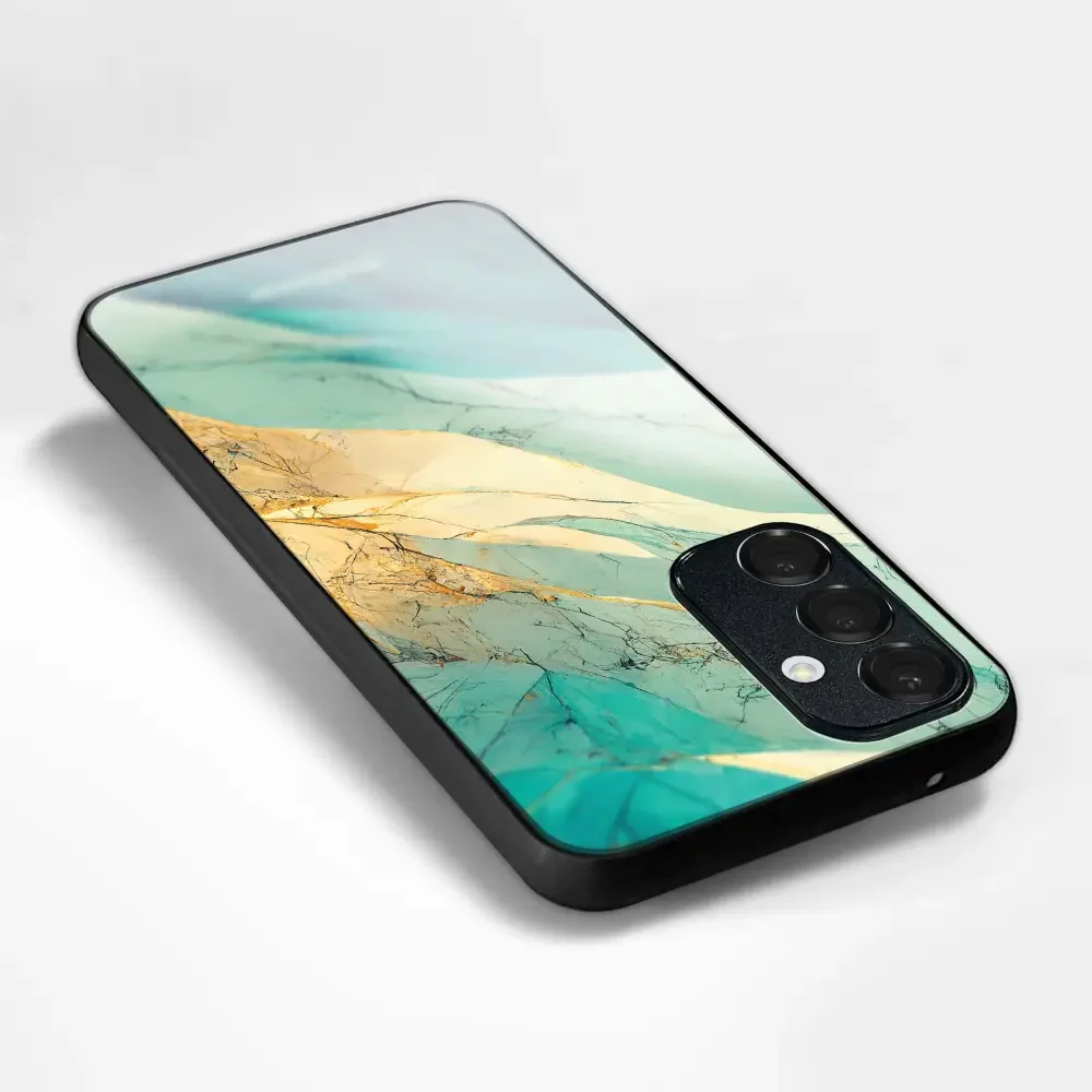 Handyhülle für Galaxy S26 Plus, Mobiwear Glossy Case, Türkis-Marmor - Image 5