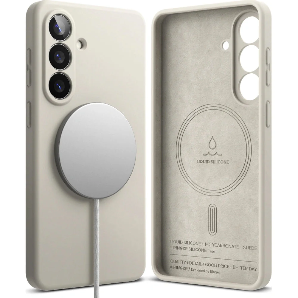 Handyhülle für Galaxy S26 Plus, Ringke Silicone Magnetic mit MagSafe, Beige