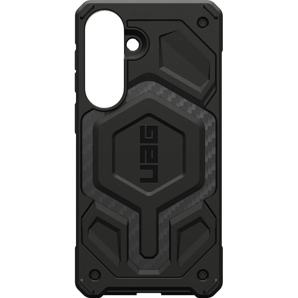 Handyhülle für Galaxy S26 Plus, Urban Armor Gear Monarch Pro Mag mit MagSafe, Schwarz mit Kohlefaser