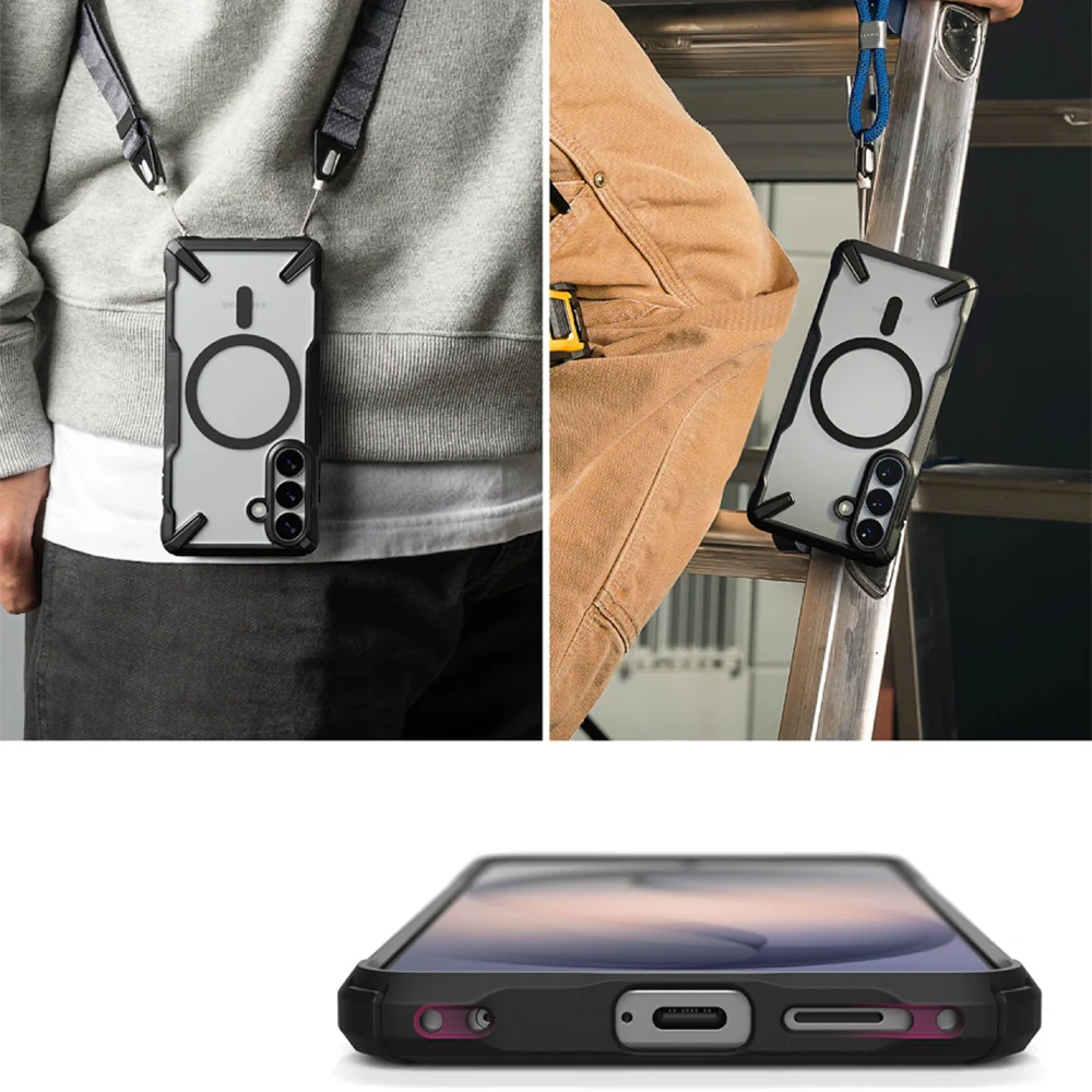 Handyhülle für Galaxy S26, Ringke Fusion X Magnetic mit MagSafe, Transparent mit Schwarzen Rahmen - Image 5