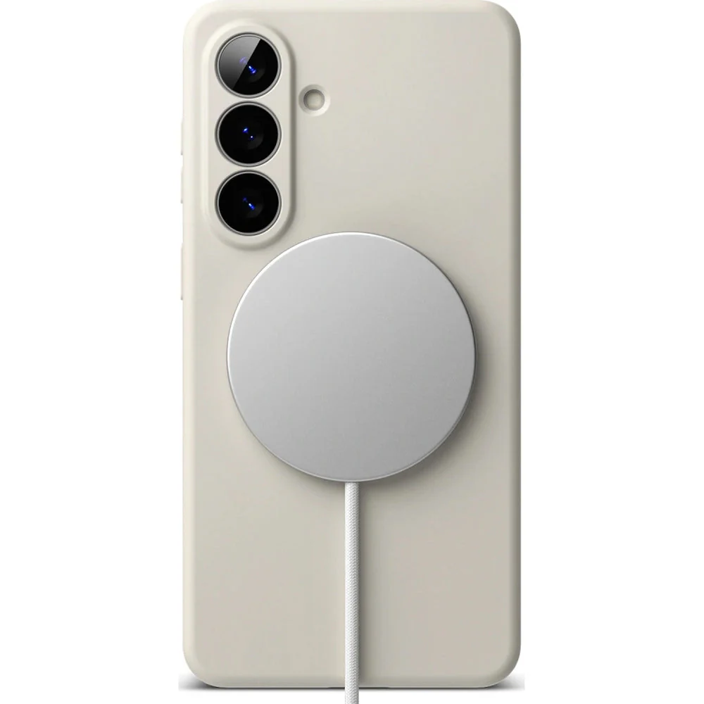 Handyhülle für Galaxy S26, Ringke Silicone Magnetic mit MagSafe, Beige - Image 3