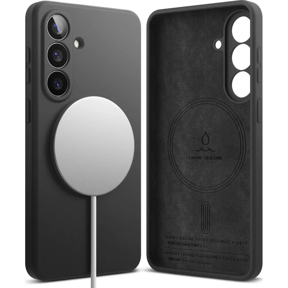 Handyhülle für Galaxy S26, Ringke Silicone Magnetic mit MagSafe, Schwarz - Image 2