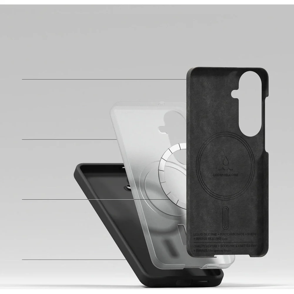 Handyhülle für Galaxy S26, Ringke Silicone Magnetic mit MagSafe, Schwarz - Image 3