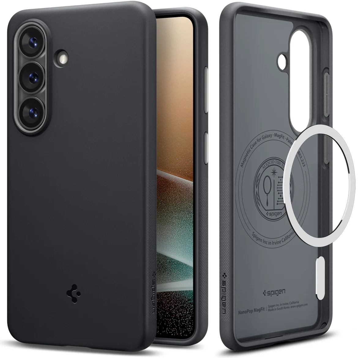 Handyhülle für Galaxy S26, Spigen Nano Pop Mag mit MagSafe, Schwarz-Grau