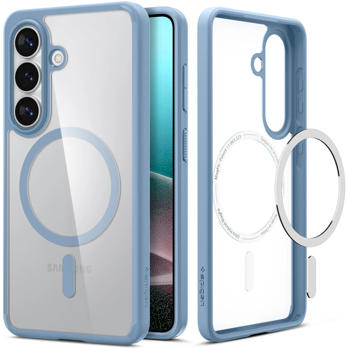 Handyhülle für Galaxy S26, Spigen Ultra Hybrid Mag mit MagSafe, Transparent-Blau