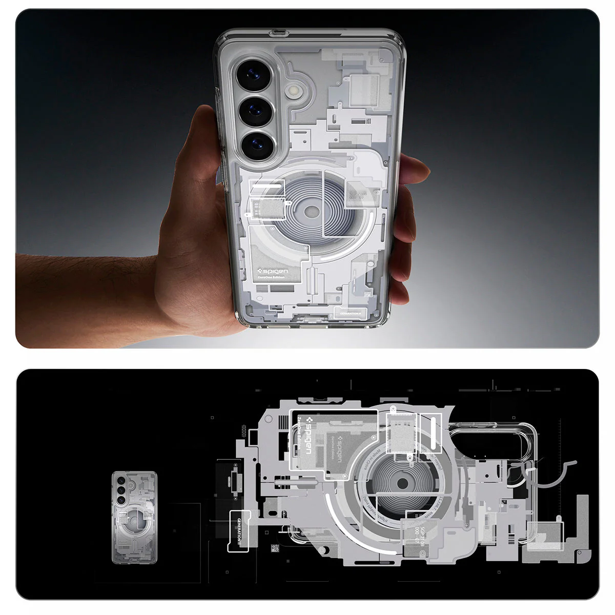 Handyhülle für Galaxy S26, Spigen Ultra Hybrid Mag mit MagSafe, Weiß-Grau (Zero One) - Image 3
