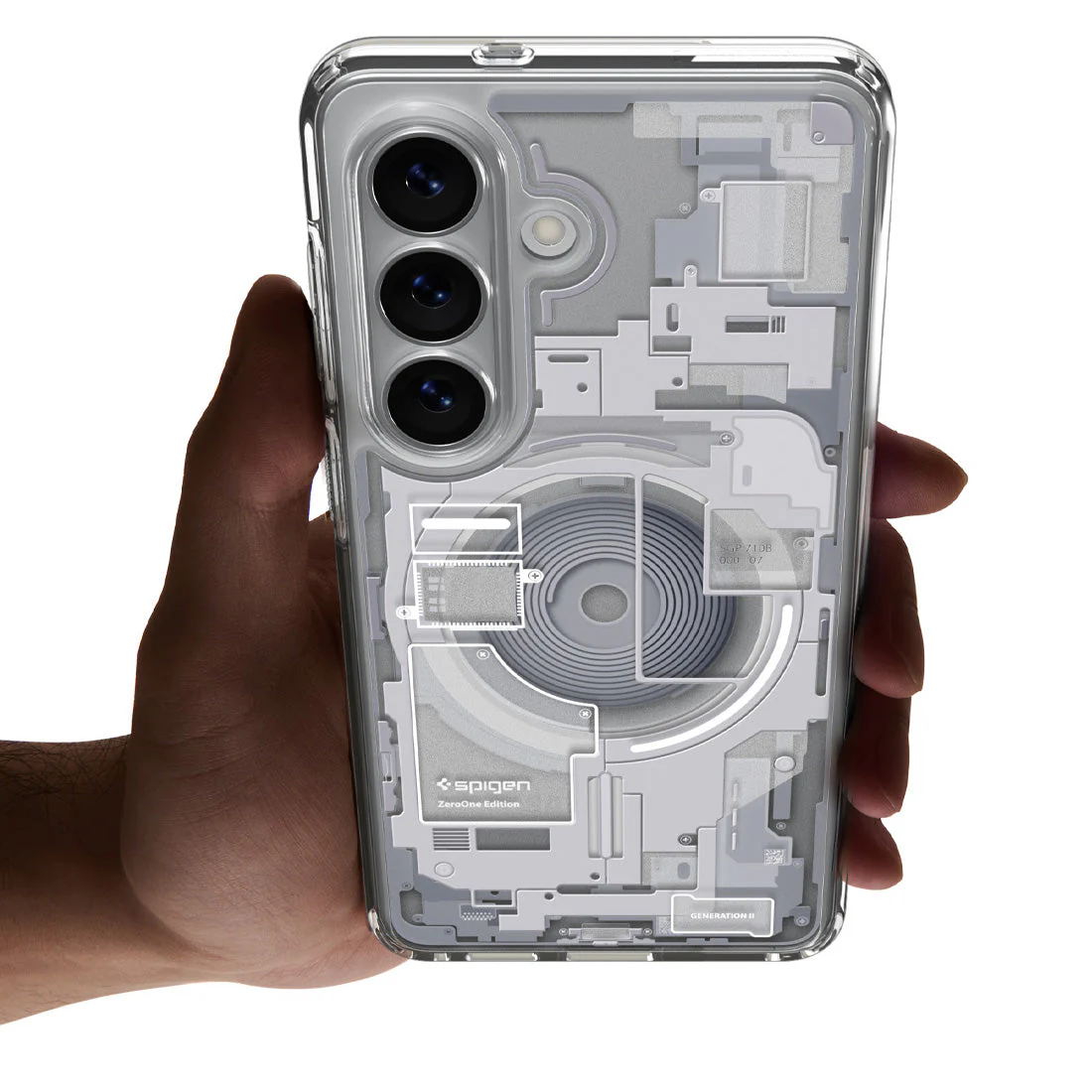 Handyhülle für Galaxy S26, Spigen Ultra Hybrid Mag mit MagSafe, Weiß-Grau (Zero One) - Image 7