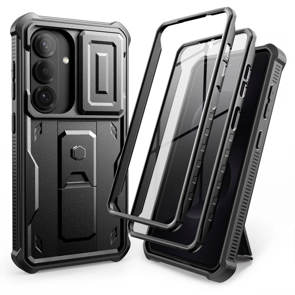 Handyhülle für Galaxy S26, Tech-Protect Kevlar Cam Plus 2-Set, Schwarz