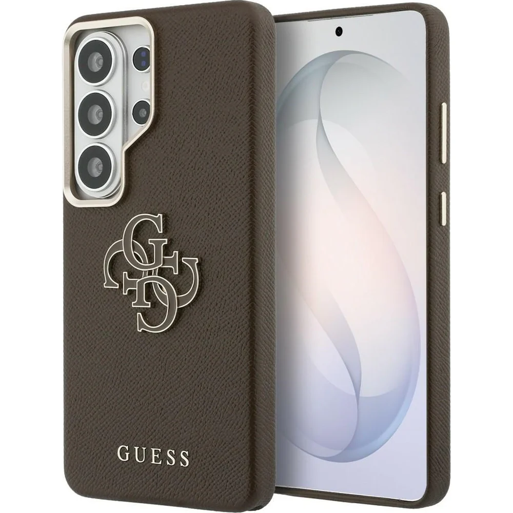 Handyhülle für Galaxy S26 Ultra, Guess Full Wrapped, Braun mit Big Logo Guess
