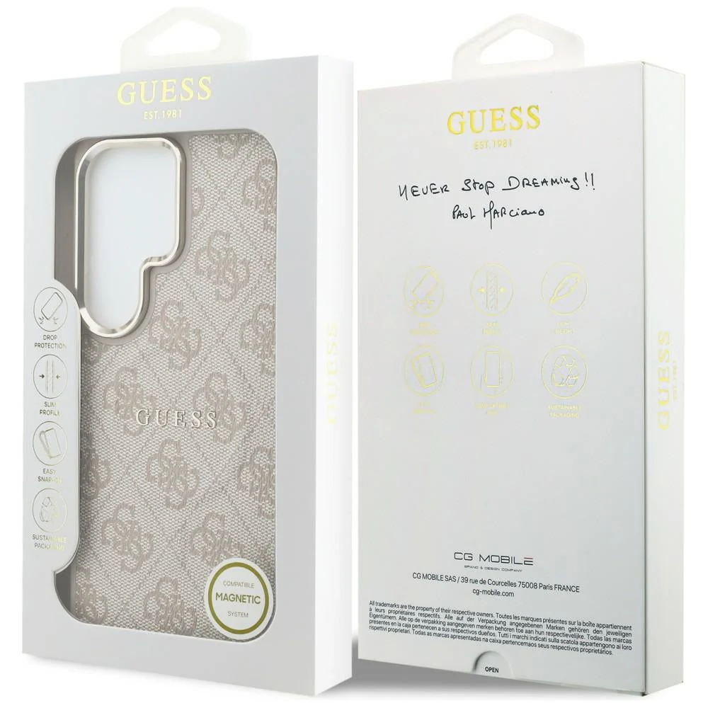 Handyhülle für Galaxy S26 Ultra, Guess Hardcase Leather Logo MagSafe, Rosa mit Classic Logo Guess - Image 8