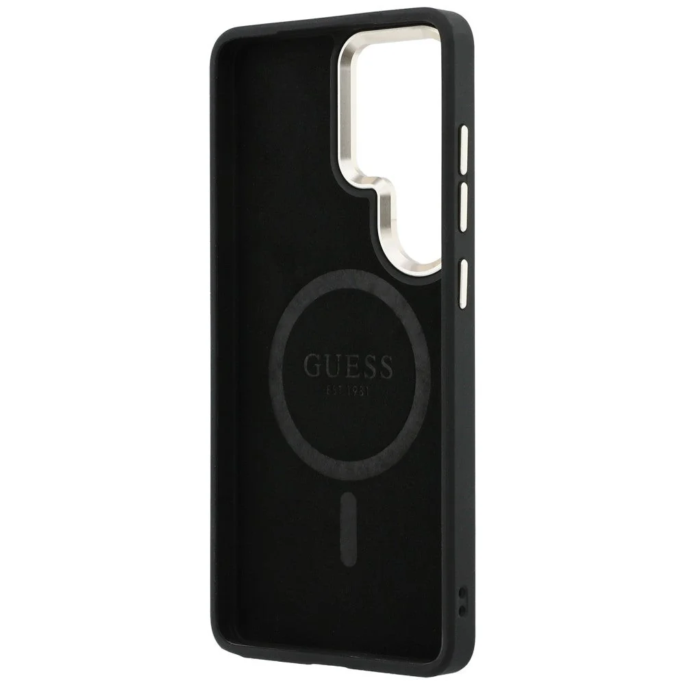 Handyhülle für Galaxy S26 Ultra, Guess Hardcase Leather Logo MagSafe, Schwarz mit Classic Logo Guess - Image 7