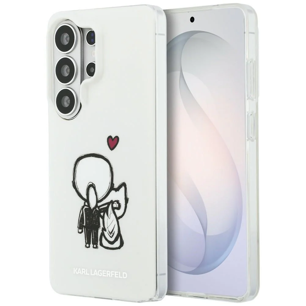 Handyhülle für Galaxy S26 Ultra,  Karl Lagerfeld IML Print MagSafe, Transaprent mit Karl Lagerfeld und seiner Katze Choupette