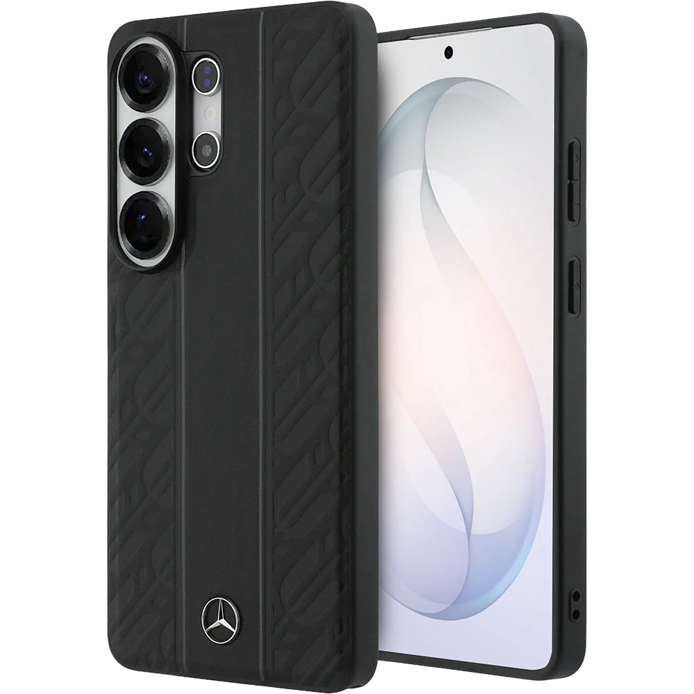 Handyhülle für Galaxy S26 Ultra, Mercedes-Benz Leather Laurel Leaves Stripes mit MagSafe, Schwarz